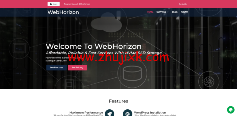 WebHorizon：日本 vps/新加坡 vps，2 核/4GB 内存/80GB NVMe 硬盘/2TB 流量/1Gbps 端口，/月起