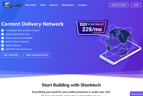 Sharktech：1~10Gbps 不限流量服务器，/月起，免费高防，可选洛杉矶/拉斯维加斯/丹佛等 5 个机房