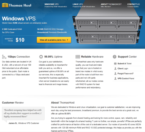 ThomasHost：1Gbps 不限流量 vps，1 核/2GB/50G NVMe，/月，可选美国/法国/英国/加拿大多机房